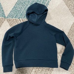 New Balance quilted hoodie sweatshirt fitness Dark Teal XS / Small cropped